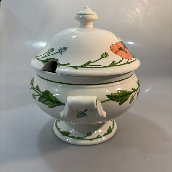 Villeroy & Boch Amapola Poppies Porcelain Lidded Soup Tureen Bowl Handled - Picture 2 of 7